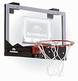 Silverback 23' LED Light-Up Over the Door Mini Basketball Hoop Includes Mini Basketball and Air Pump , Black